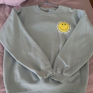 Hazel Boutique Blue Smiley Face Crewneck